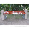 Concrete base metal frame solid wood outdoor bench seat